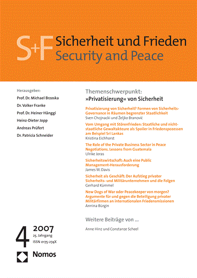 Cover of Volume: S&F Sicherheit und Frieden Volume 25 (2007), Edition 4