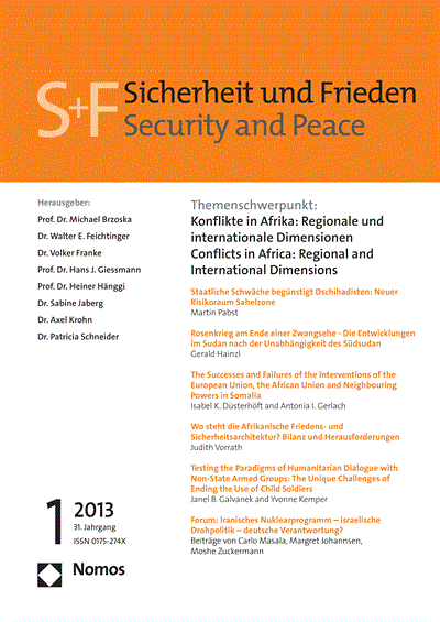 Cover of Volume: S&F Sicherheit und Frieden Volume 31 (2013), Edition 1