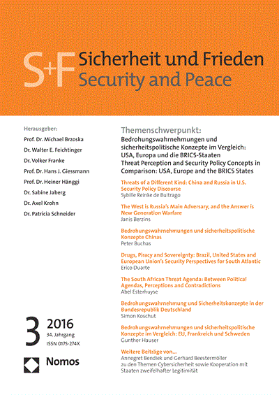 Cover of Volume: S&F Sicherheit und Frieden Volume 34 (2016), Edition 3