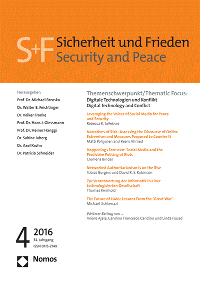 Cover of Volume: S&F Sicherheit und Frieden Volume 34 (2016), Edition 4