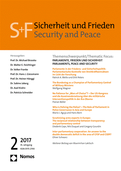 Cover of Volume: S&F Sicherheit und Frieden Volume 35 (2017), Edition 2