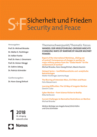 Cover of Volume: S&F Sicherheit und Frieden Volume 36 (2018), Edition 1