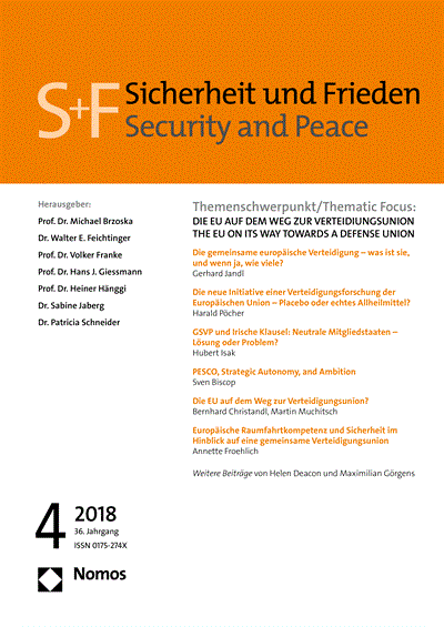 Cover der Ausgabe: S&F Sicherheit und Frieden Jahrgang 36 (2018), Heft 4