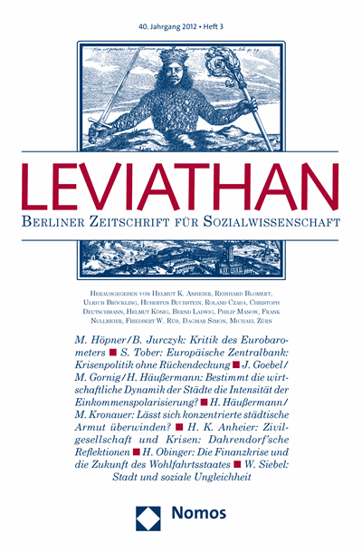 Cover der Ausgabe: Leviathan Jahrgang 40 (2012), Heft 3