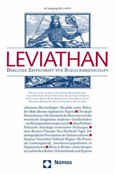 Cover der Ausgabe: Leviathan Jahrgang 40 (2012), Heft 4