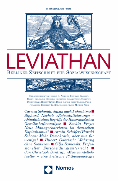 Cover der Ausgabe: Leviathan Jahrgang 41 (2013), Heft 1