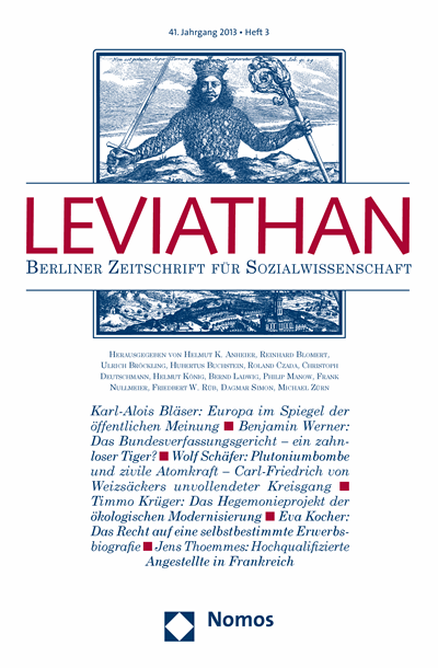 Cover der Ausgabe: Leviathan Jahrgang 41 (2013), Heft 3