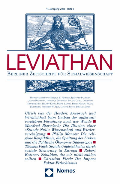 Cover der Ausgabe: Leviathan Jahrgang 41 (2013), Heft 4