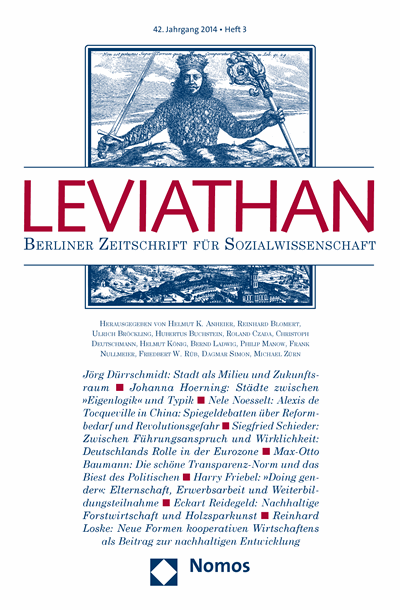 Cover der Ausgabe: Leviathan Jahrgang 42 (2014), Heft 3