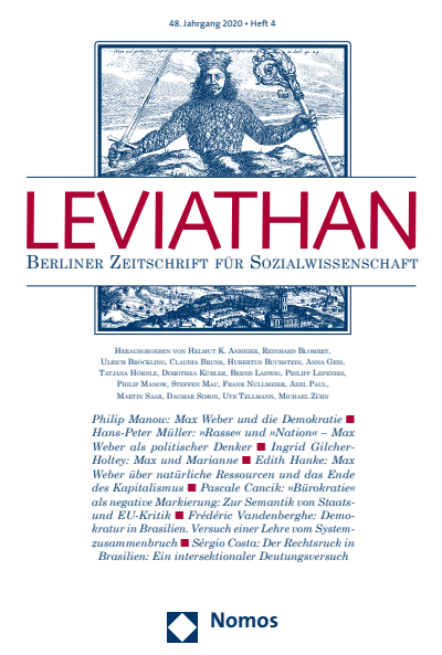 Cover der Ausgabe: Leviathan Jahrgang 48 (2020), Heft 4