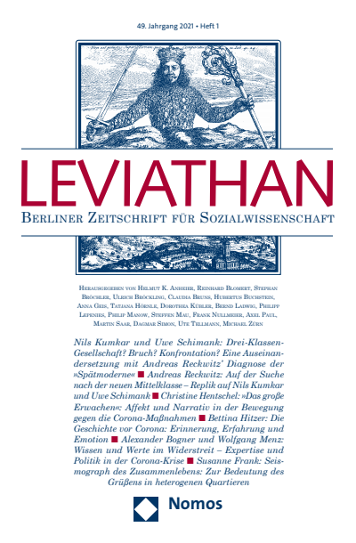 Cover der Ausgabe: Leviathan Jahrgang 49 (2021), Heft 1