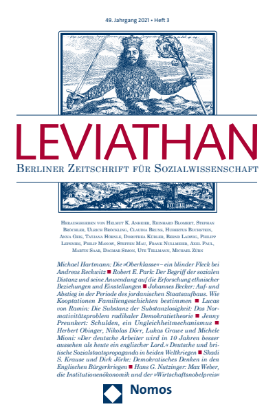 Cover der Ausgabe: Leviathan Jahrgang 49 (2021), Heft 3