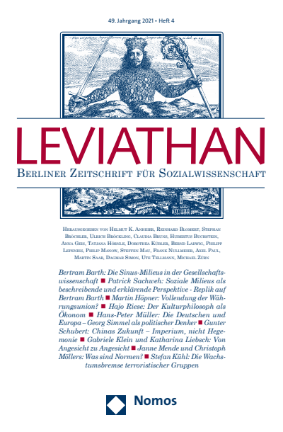 Cover der Ausgabe: Leviathan Jahrgang 49 (2021), Heft 4