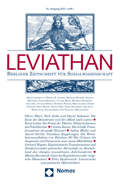 Cover der Ausgabe: Leviathan Jahrgang 50 (2022), Heft 1