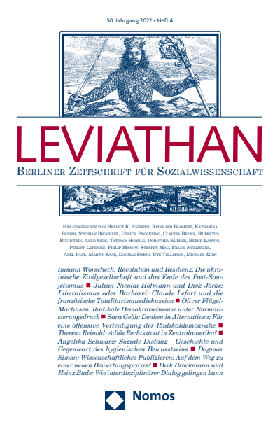 Cover der Ausgabe: Leviathan Jahrgang 50 (2022), Heft 4