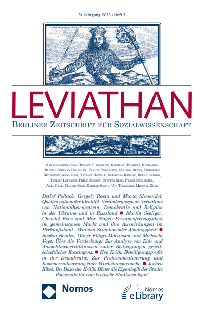 Cover der Ausgabe: Leviathan Jahrgang 51 (2023), Heft 3
