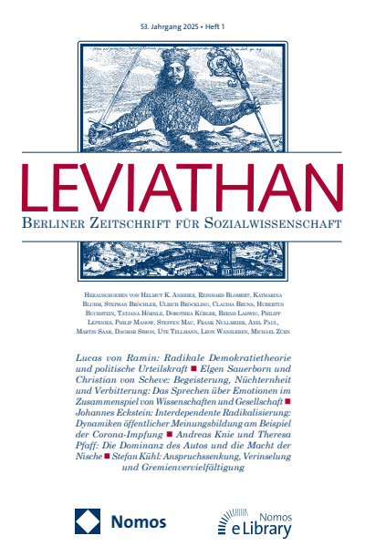 Cover der Ausgabe: Leviathan Jahrgang 53 (2025), Heft 1