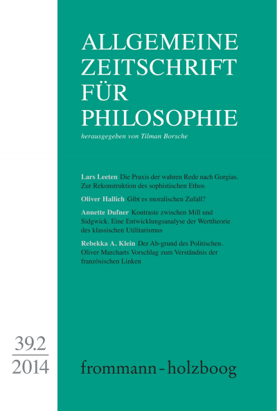 Cover of Volume: Allgemeine Zeitschrift für Philosophie (AZP) Volume 39 (2014), Edition 2