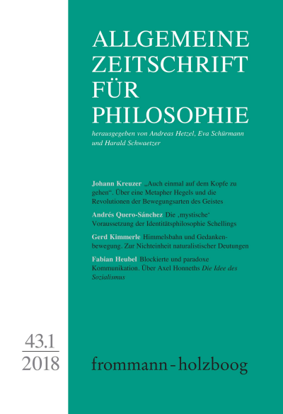 Cover of Volume: Allgemeine Zeitschrift für Philosophie (AZP) Volume 43 (2018), Edition 1