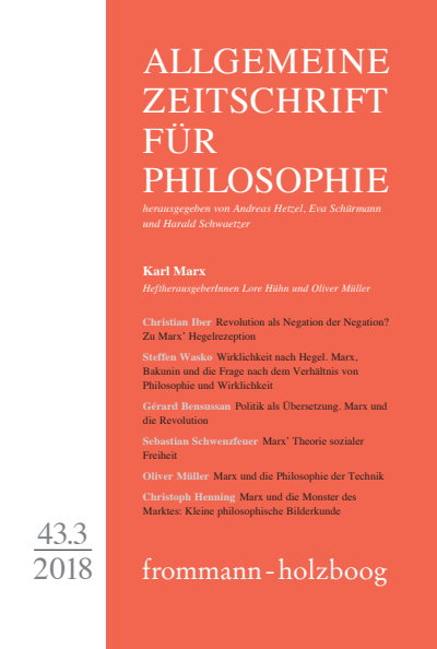 Cover of Volume: Allgemeine Zeitschrift für Philosophie (AZP) Volume 43 (2018), Edition 3