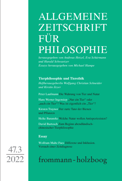 Cover der Ausgabe: Allgemeine Zeitschrift für Philosophie (AZP) Jahrgang 47 (2022), Heft 3