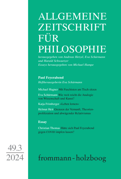 Cover der Ausgabe: Allgemeine Zeitschrift für Philosophie (AZP) Jahrgang 49 (2024), Heft 3