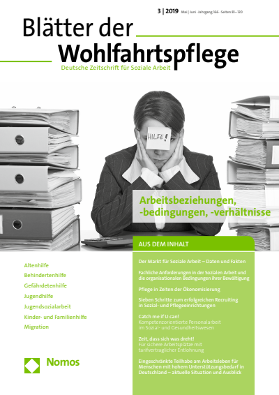Cover of Volume: Blätter der Wohlfahrtspflege (BdW) Volume 166 (2019), Edition 3