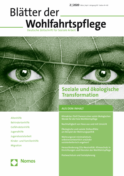 Cover of Volume: Blätter der Wohlfahrtspflege (BdW) Volume 167 (2020), Edition 2