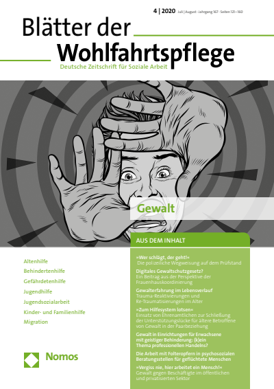 Cover of Volume: Blätter der Wohlfahrtspflege (BdW) Volume 167 (2020), Edition 4