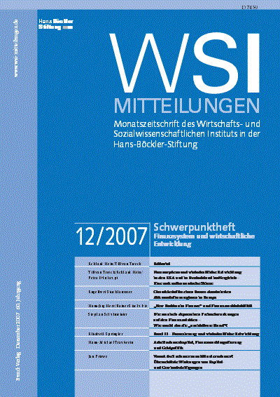 Cover der Ausgabe: WSI-Mitteilungen Jahrgang 60 (2007), Heft 12