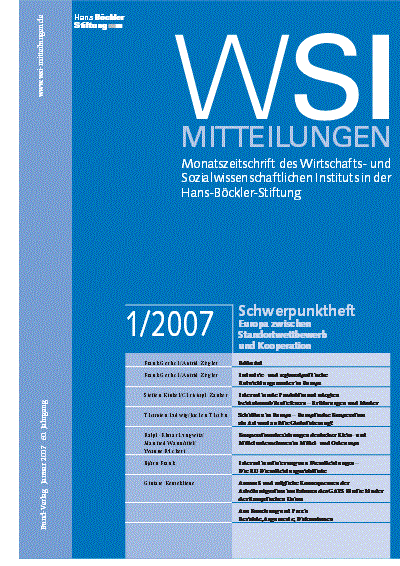 Cover der Ausgabe: WSI-Mitteilungen Jahrgang 60 (2007), Heft 1