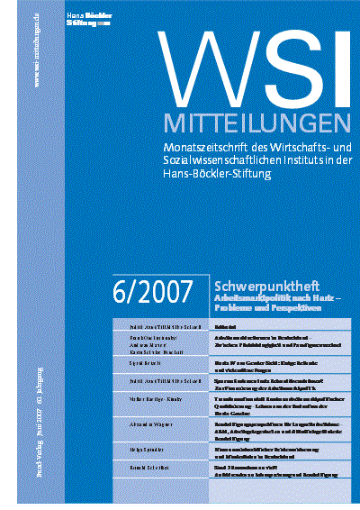 Cover der Ausgabe: WSI-Mitteilungen Jahrgang 60 (2007), Heft 6