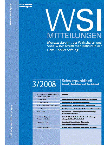 Cover der Ausgabe: WSI-Mitteilungen Jahrgang 61 (2008), Heft 3