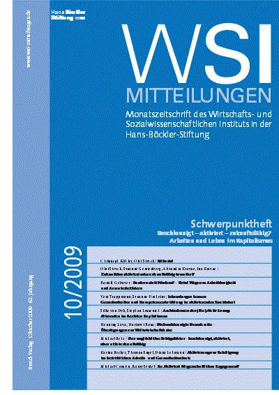 Cover der Ausgabe: WSI-Mitteilungen Jahrgang 62 (2009), Heft 10