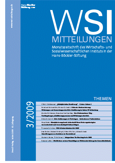 Cover der Ausgabe: WSI-Mitteilungen Jahrgang 62 (2009), Heft 3