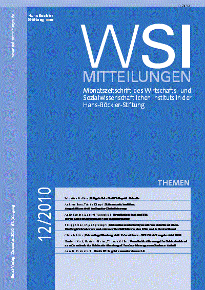 Cover der Ausgabe: WSI-Mitteilungen Jahrgang 63 (2010), Heft 12