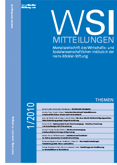 Cover der Ausgabe: WSI-Mitteilungen Jahrgang 63 (2010), Heft 1