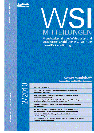 Cover der Ausgabe: WSI-Mitteilungen Jahrgang 63 (2010), Heft 2