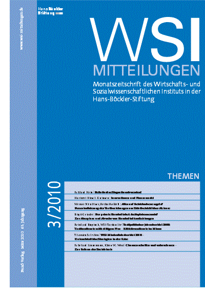 Cover der Ausgabe: WSI-Mitteilungen Jahrgang 63 (2010), Heft 3