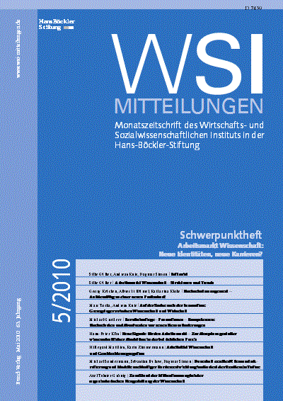Cover der Ausgabe: WSI-Mitteilungen Jahrgang 63 (2010), Heft 5