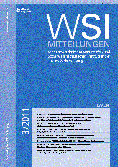 Cover der Ausgabe: WSI-Mitteilungen Jahrgang 64 (2011), Heft 3
