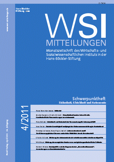 Cover der Ausgabe: WSI-Mitteilungen Jahrgang 64 (2011), Heft 4