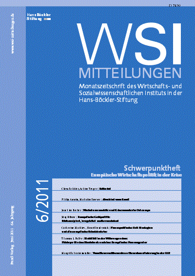Cover der Ausgabe: WSI-Mitteilungen Jahrgang 64 (2011), Heft 6