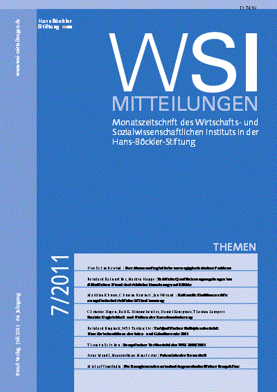 Cover der Ausgabe: WSI-Mitteilungen Jahrgang 64 (2011), Heft 7