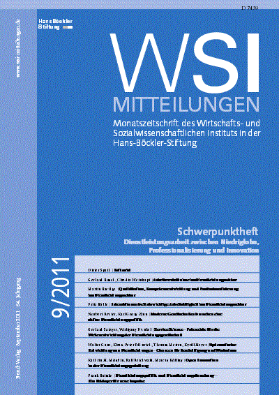 Cover der Ausgabe: WSI-Mitteilungen Jahrgang 64 (2011), Heft 9