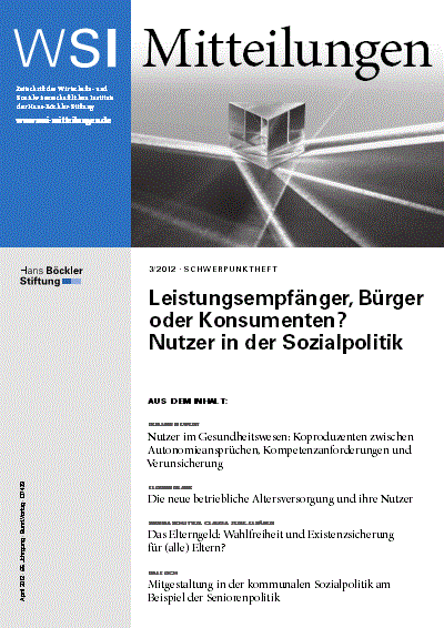 Cover der Ausgabe: WSI-Mitteilungen Jahrgang 65 (2012), Heft 3