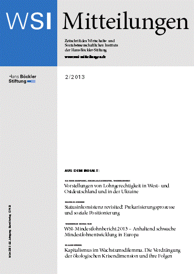 Cover der Ausgabe: WSI-Mitteilungen Jahrgang 66 (2013), Heft 2