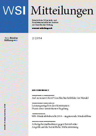Cover der Ausgabe: WSI-Mitteilungen Jahrgang 67 (2014), Heft 2