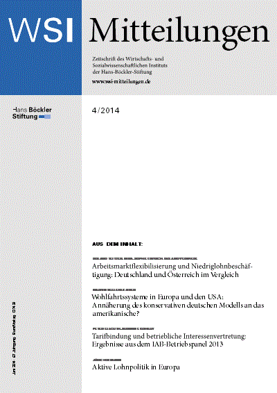 Cover der Ausgabe: WSI-Mitteilungen Jahrgang 67 (2014), Heft 4