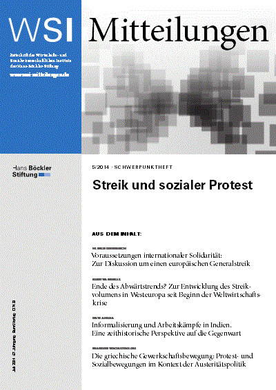 Cover der Ausgabe: WSI-Mitteilungen Jahrgang 67 (2014), Heft 5